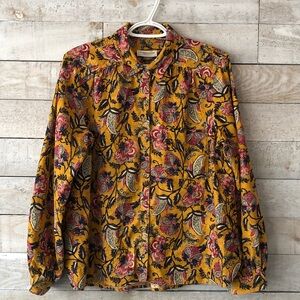 Anthropologie Pilcro floral paisley’s corduroy shirt